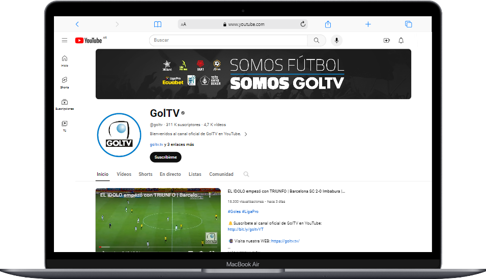 canal en youtube de goltv