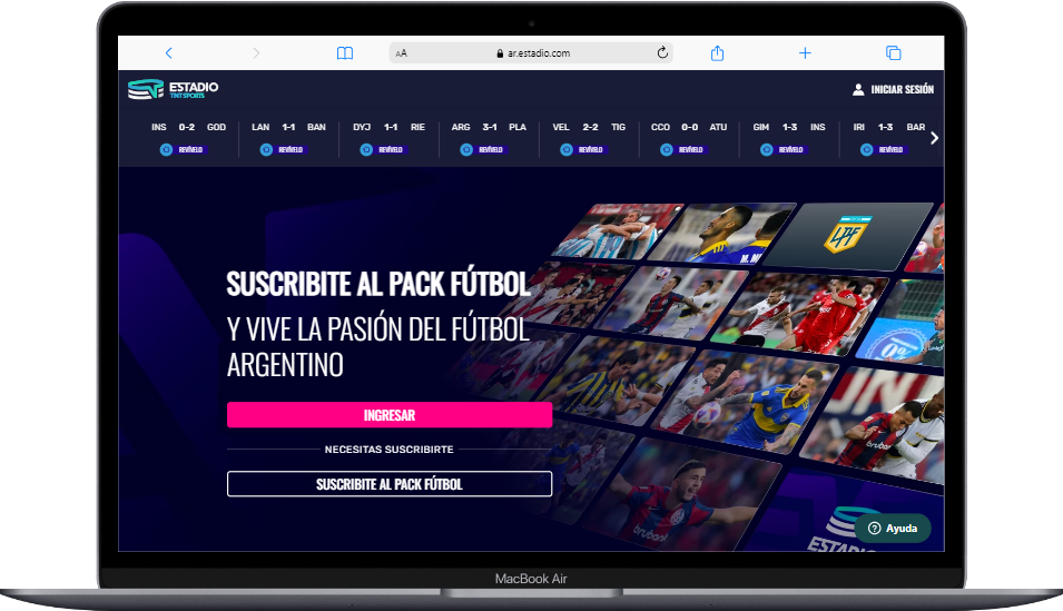 sitio web de estadio la plataforma de tnt sports